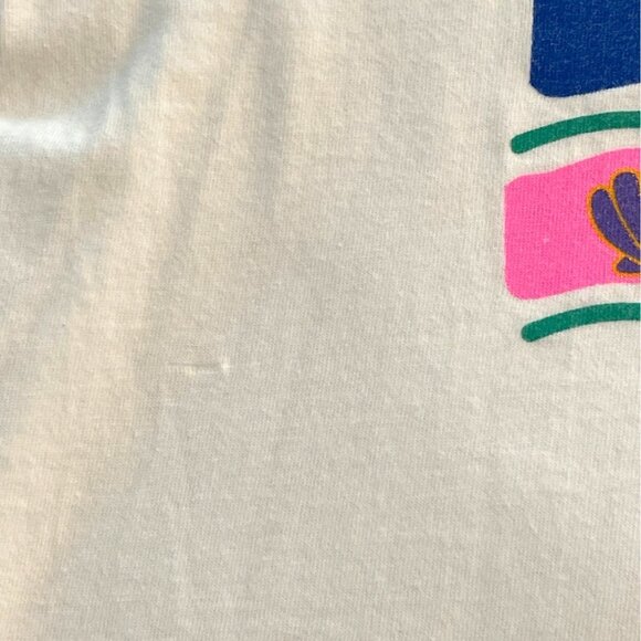 White Cotton Pink Flamingo St Maarten Island Art Tropical Souvenir T Shirt XL - Picture 8 of 14